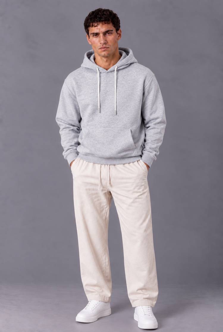 Basic Kapüşonlu Sweatshirt - Gri