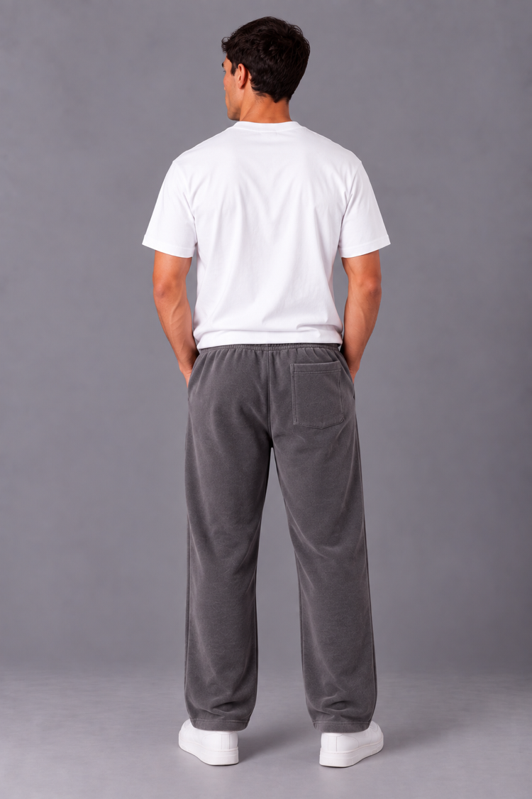 Relax Fit Gri Bağcıklı Eşofman Altı 