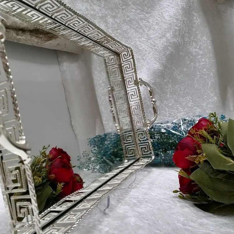 DİKDÖRTGEN METAL TEPSİ VERSACE İSTEME ÇİKOLATA TEPSİSİ