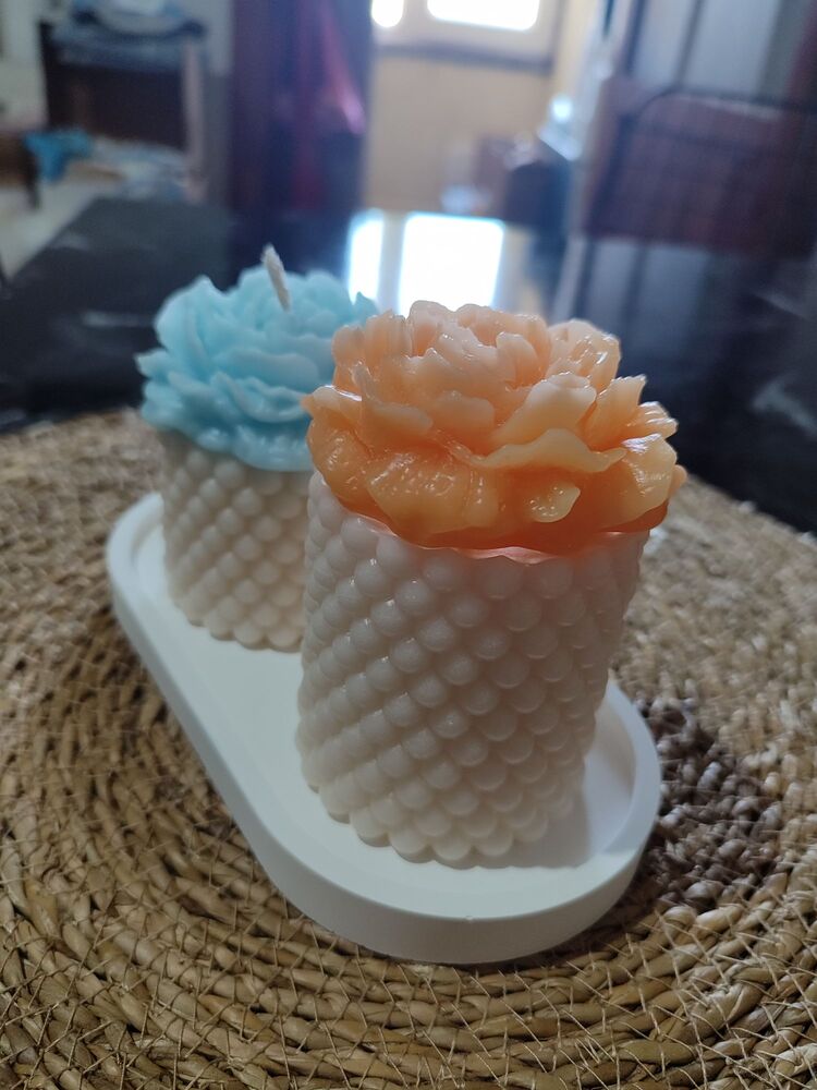 Gül bubble mum seti