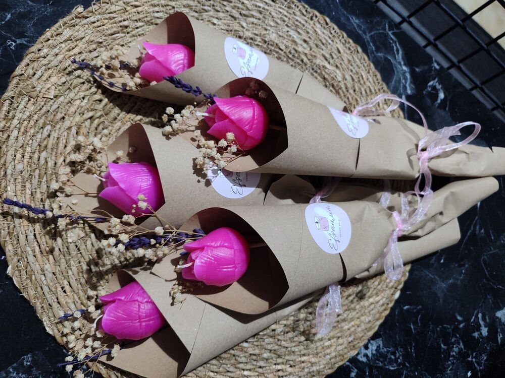 Lale mum buketi (5 adet)
