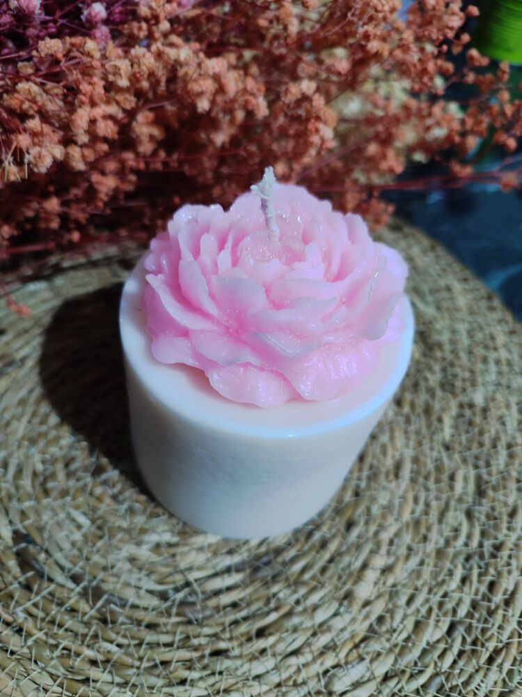 Pembe gül bubble mum