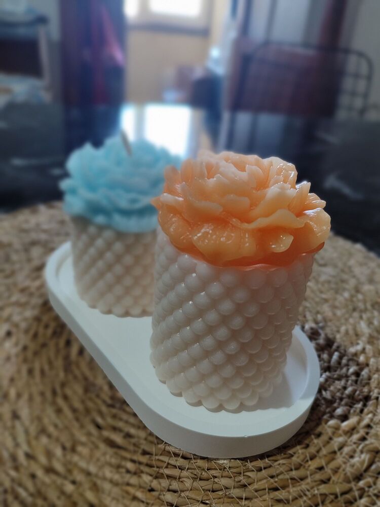 Gül bubble mum seti