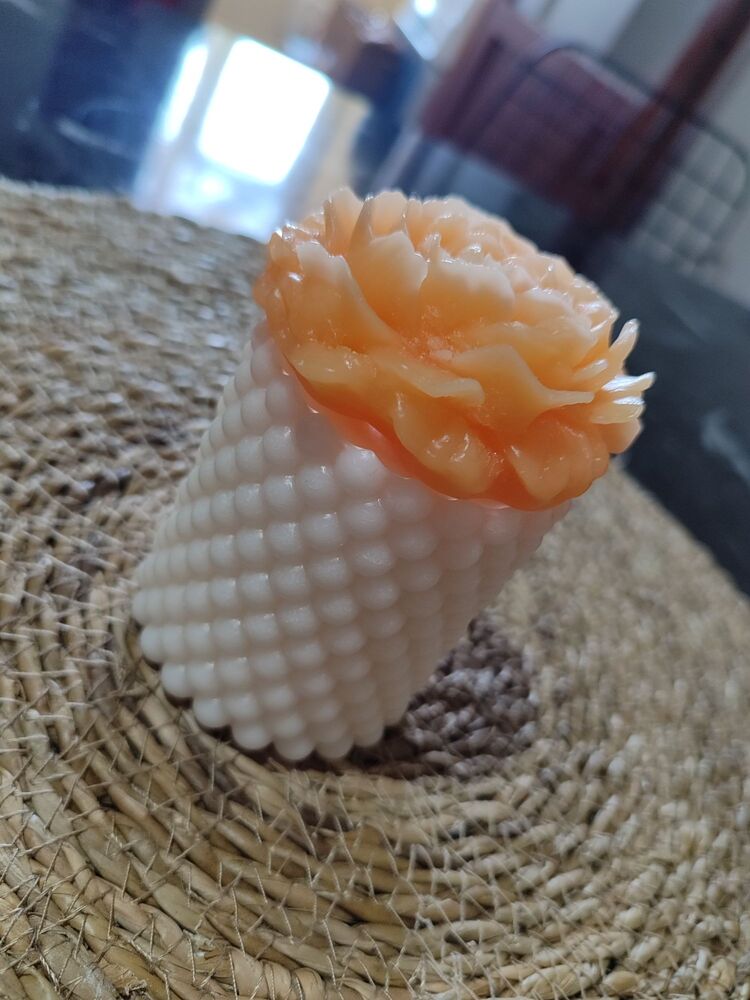 Turuncu Gül bubble mum 