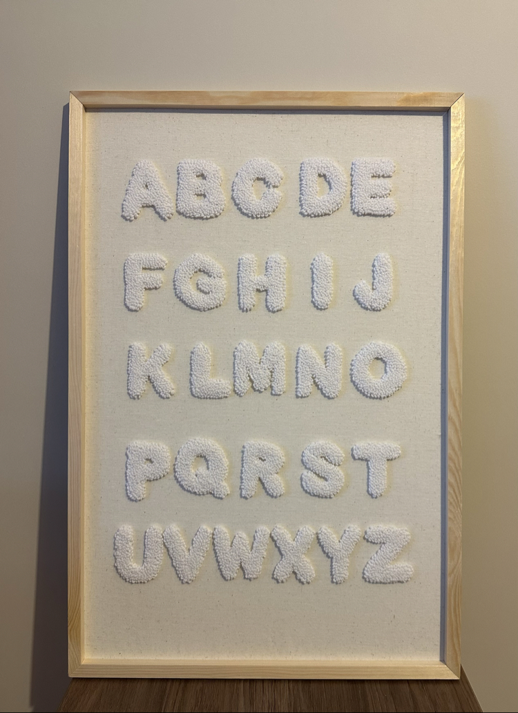 Punch Nakışı Alfabe Tablo 