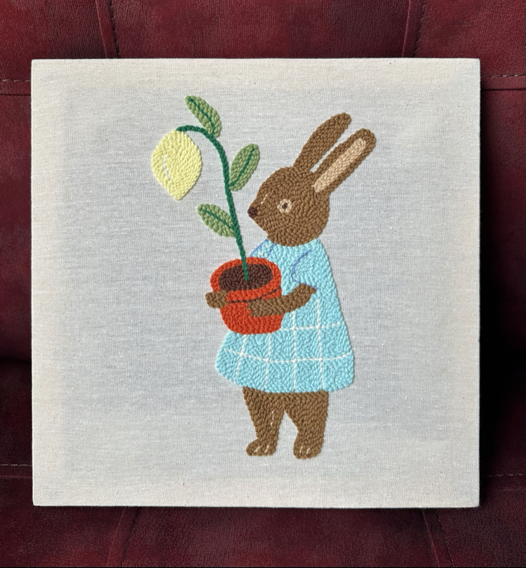 Bunny’s Lemon Punch Needle Tablo
