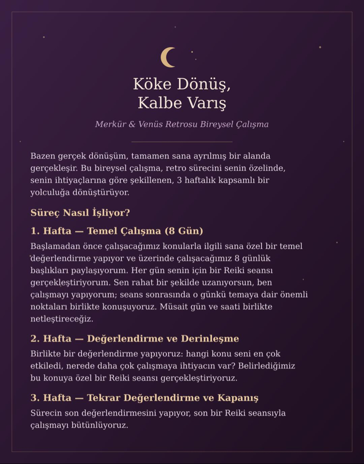 "Köke Dönüş, Kalbe Varış" (Bireysel Çalışma)