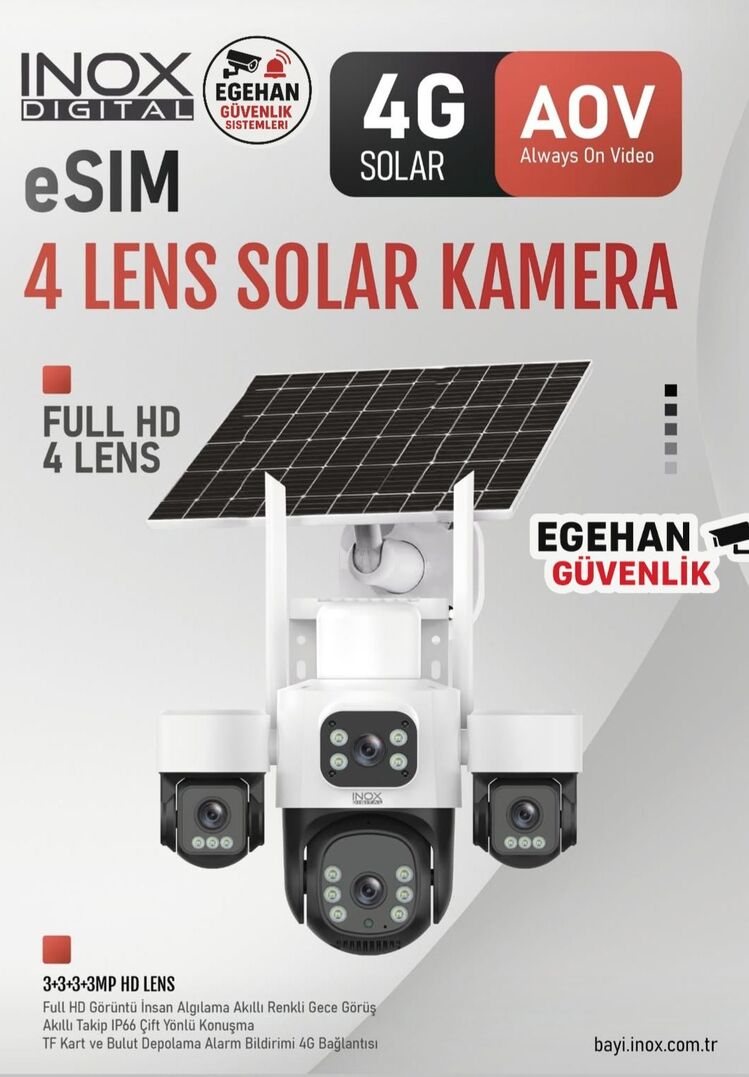 İNOX X14 4 Lens E-Simli Solar Kamera