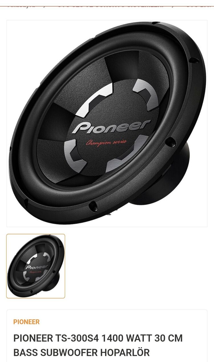PIONEER TS-300S4 1400 WATT 30 CM BASS SUBWOOFER HOPARLÖR

