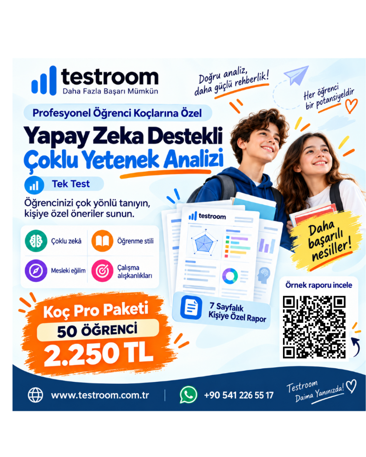 Testroom Yetenek Analizi Koçluk 50  Pro Paket 