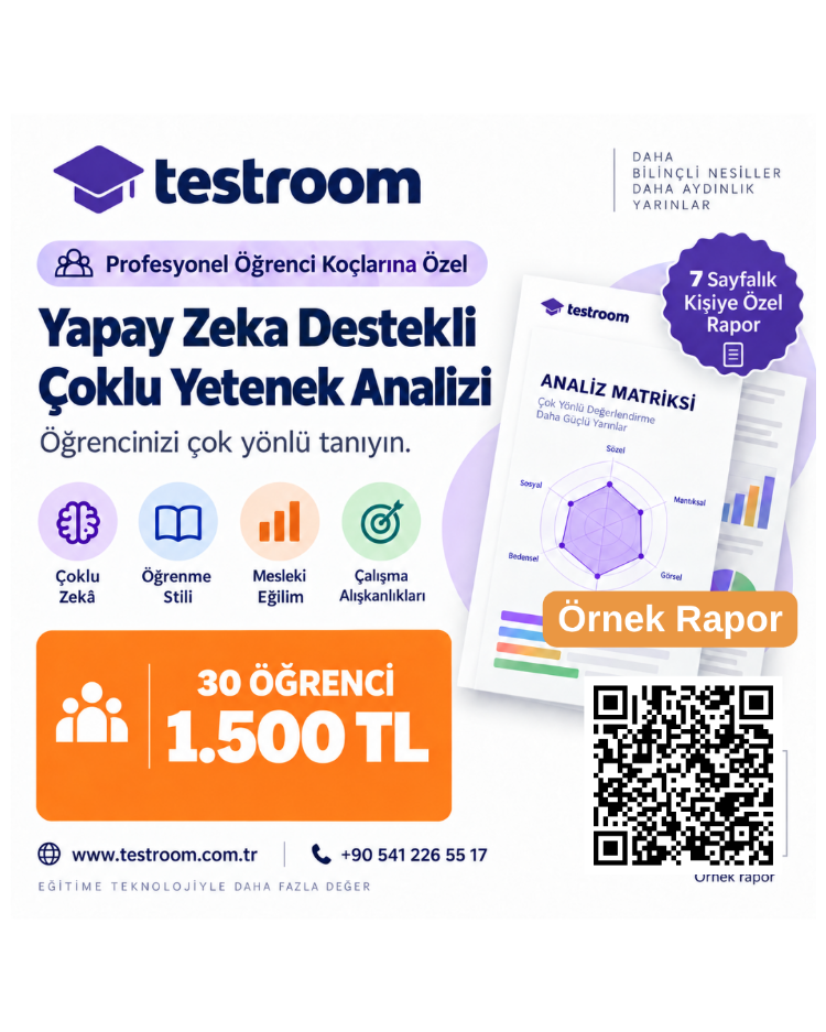 Testroom Yapay Zekâ Destekli Çoklu Yetenek Analizi (30 Öğrenci)