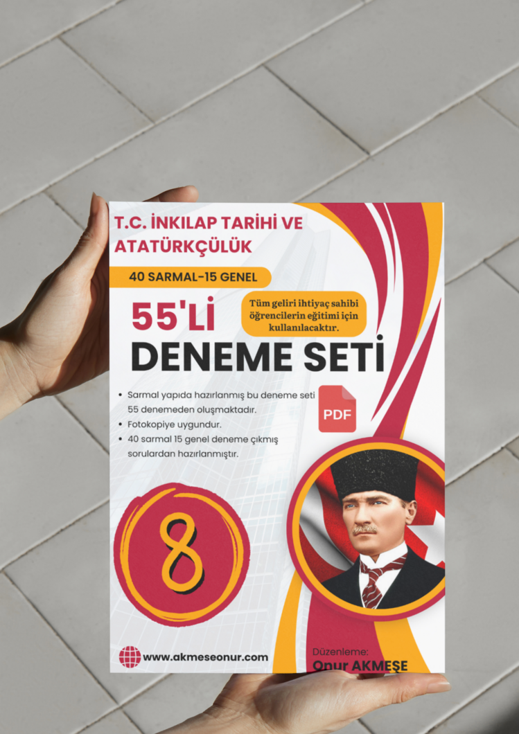 55'li PDF İNKILAP TARİHİ DENEMESİ- 40 SARMAL 15 GENEL DENEME- YARDIM KAMPANYASI