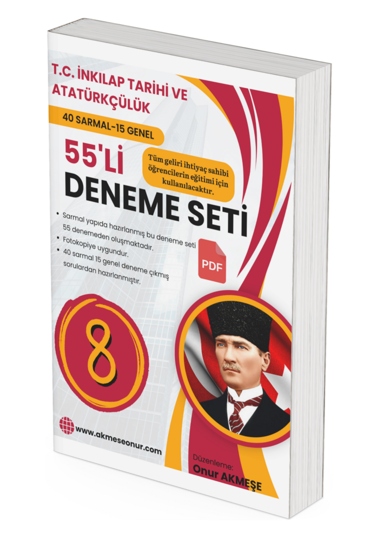 55'li PDF İNKILAP TARİHİ DENEMESİ- 40 SARMAL 15 GENEL DENEME- YARDIM KAMPANYASI