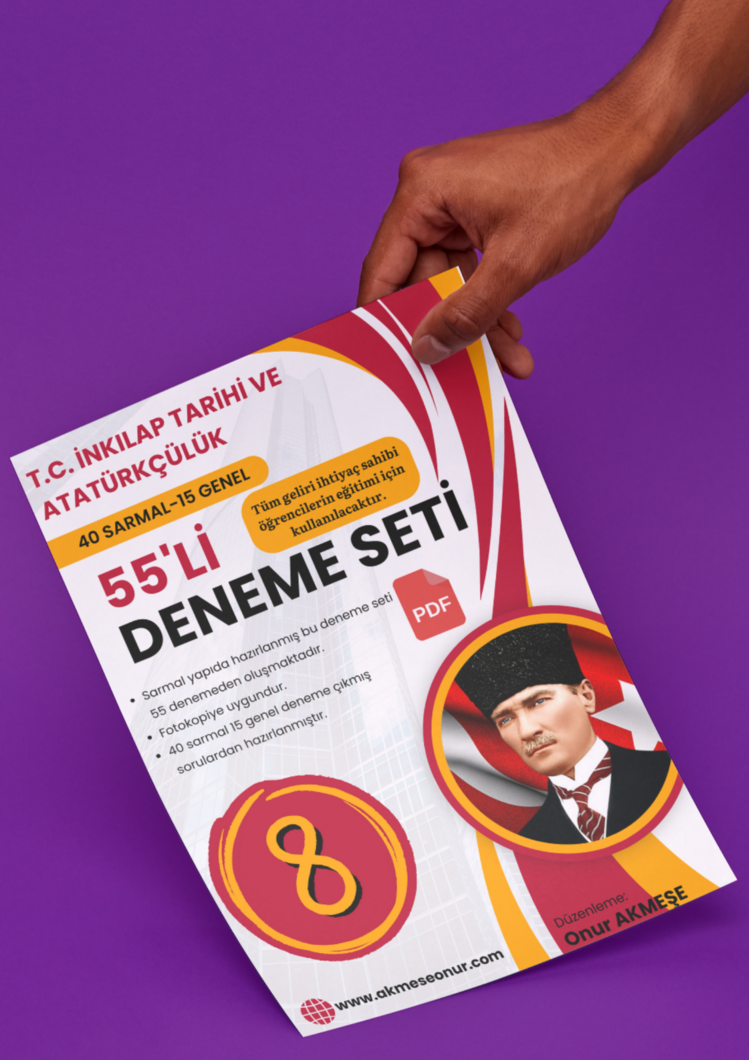 55'li PDF İNKILAP TARİHİ DENEMESİ- 40 SARMAL 15 GENEL DENEME- YARDIM KAMPANYASI
