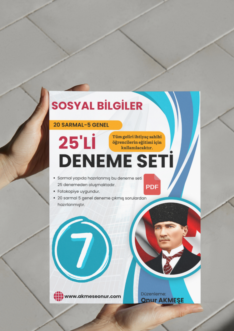 25'li PDF 7. SINIF SOSYAL BİLGİLER DENEMESİ- 20 SARMAL 5 GENEL DENEME- YARDIM KAMPANYASI