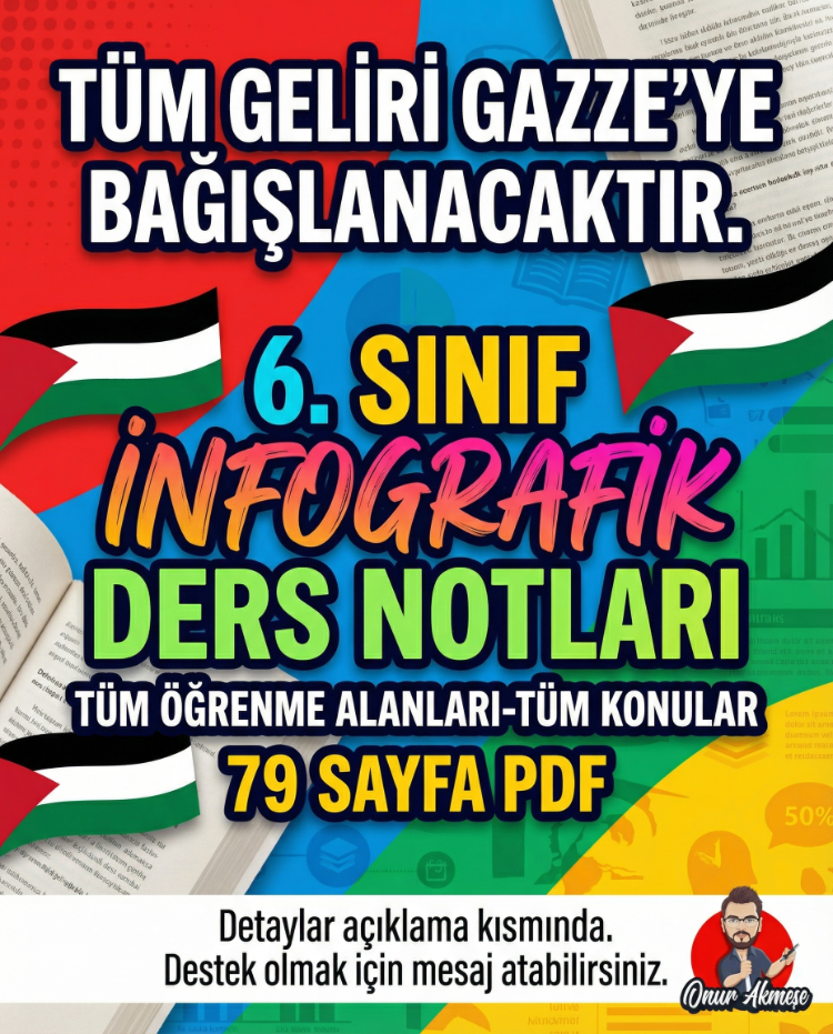 6. SINIF İNFOGRAFİK DERS NOTLARI PDF-79 SAYFA-GAZZEYE YARDIM