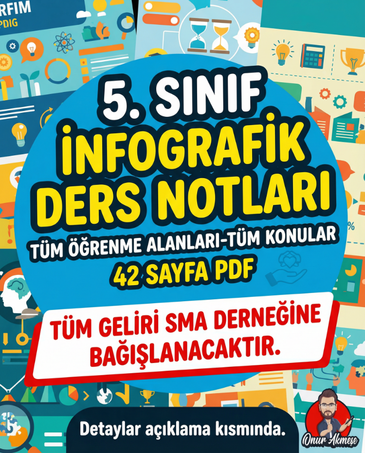 5. SINIF İNFOGRAFİK DERS NOTLARI-TÜM GELİRİ SMA DERNEĞİNE BAĞIŞLANACAKTIR.