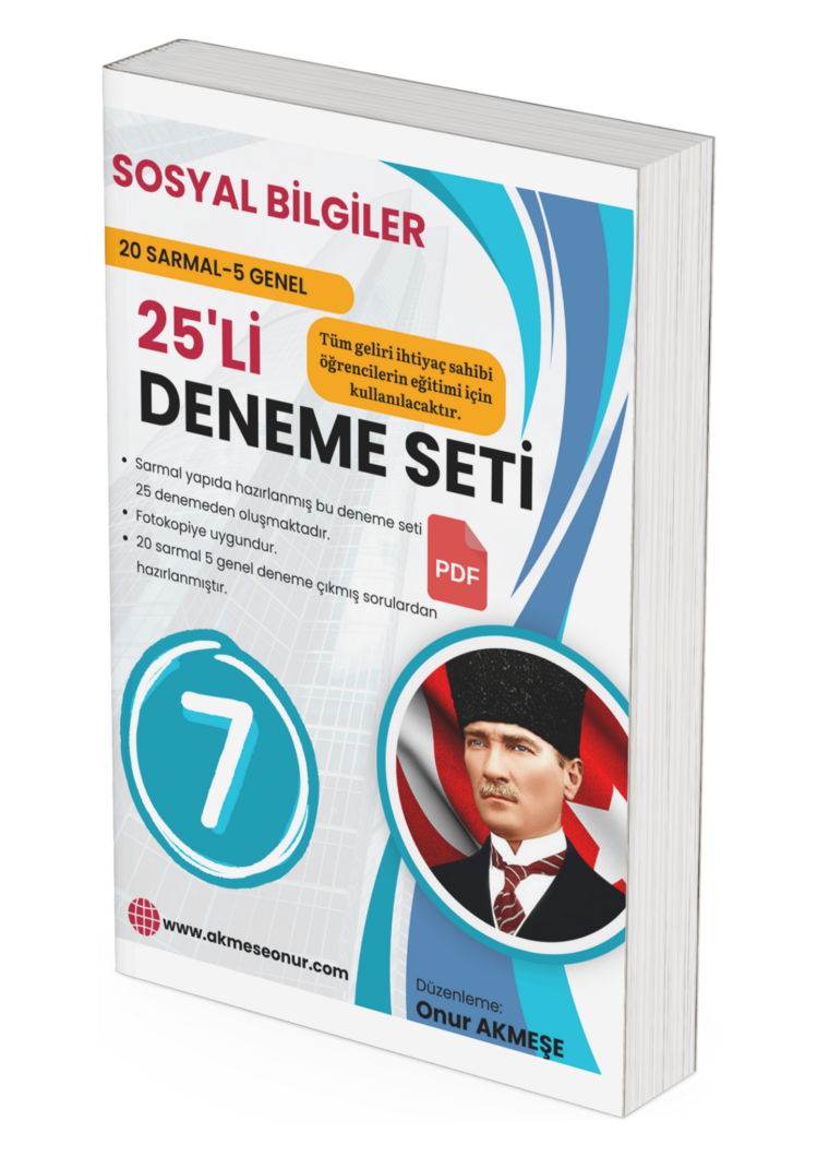 25'li PDF 7. SINIF SOSYAL BİLGİLER DENEMESİ- 20 SARMAL 5 GENEL DENEME- YARDIM KAMPANYASI