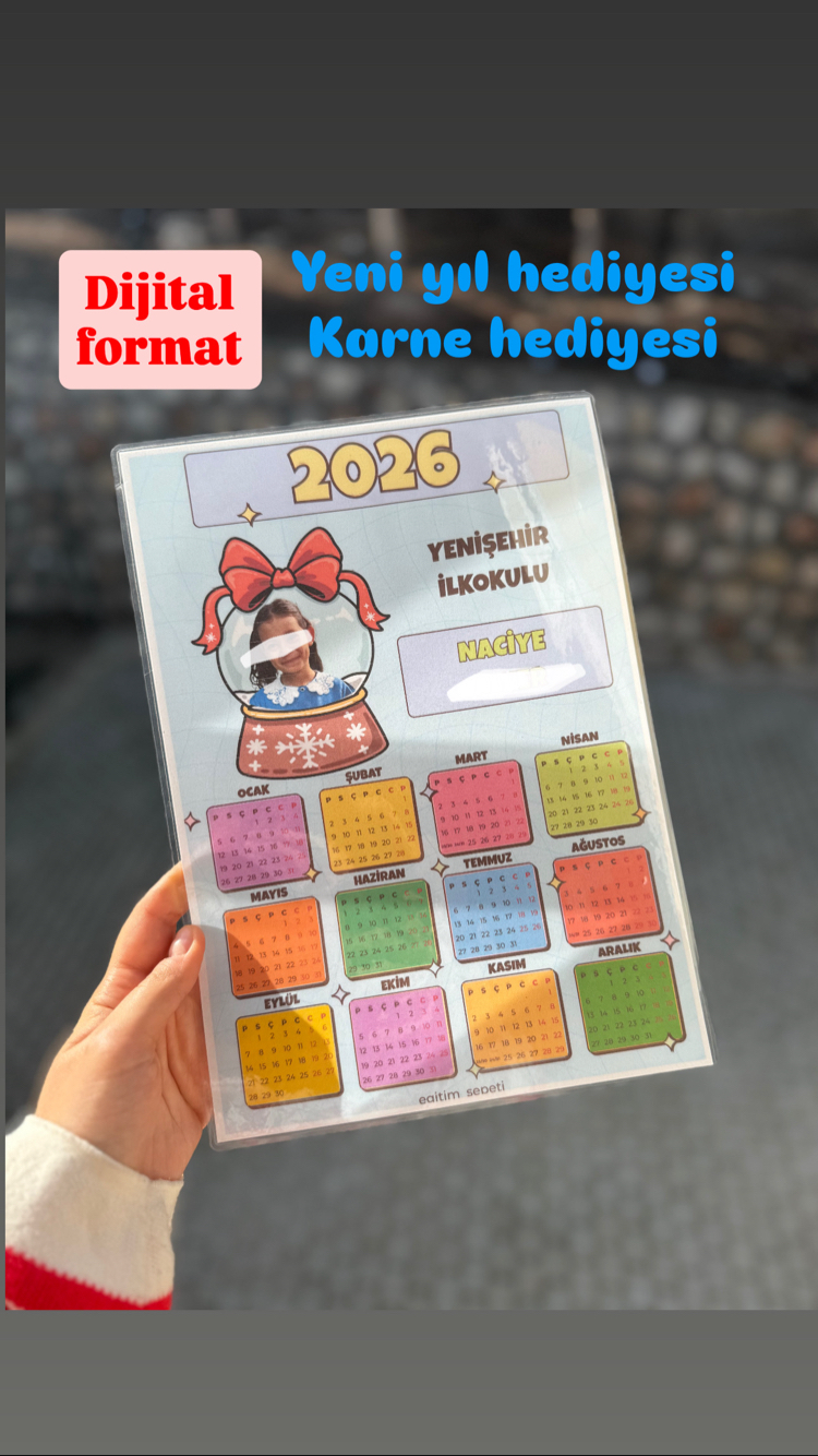 Yeni yıl takvimi dijital şablon