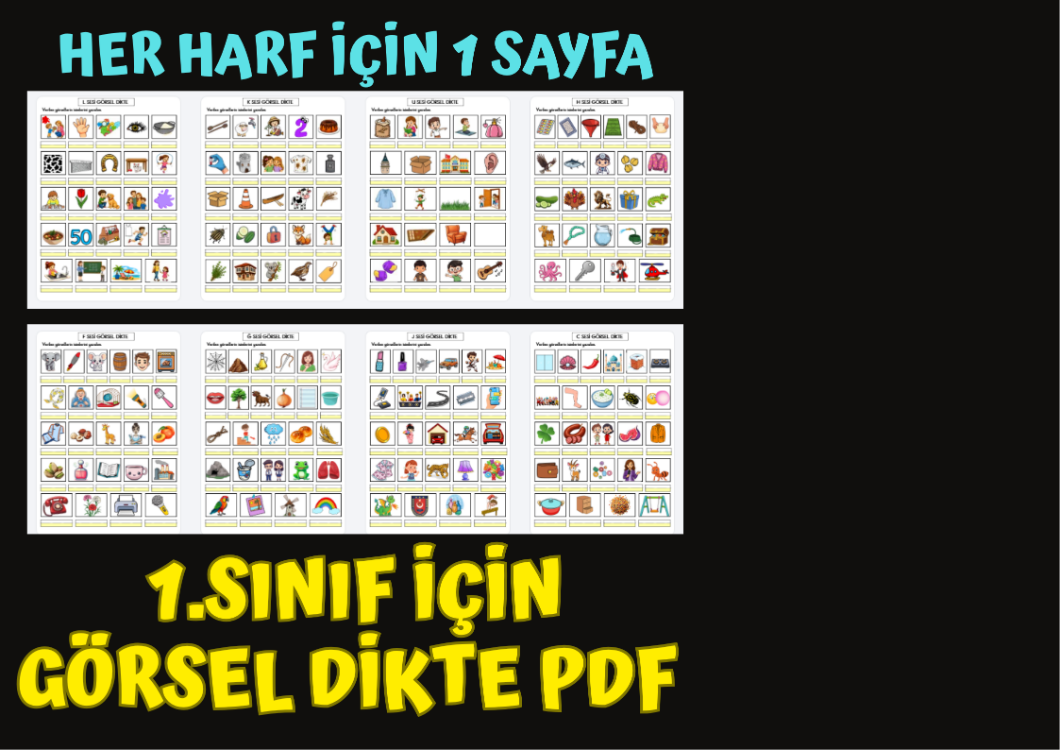 Görsel Dikte PDF (PDF Şablon)-KLAVUZ ÇİZGİLİ