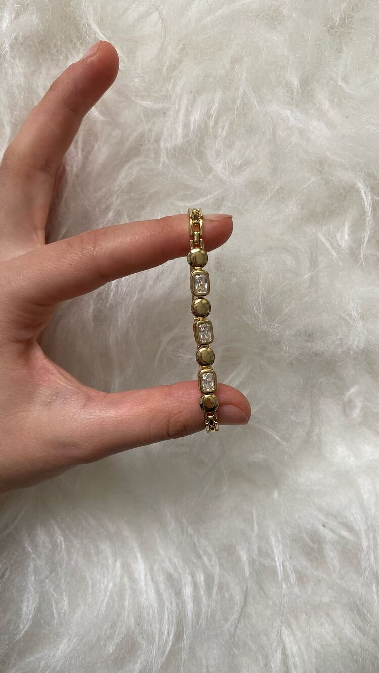 Taş Detaylı Gold Xuping Bileklik 