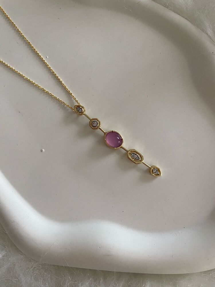 Elegant Serisi Elegant Pembe Kolye 