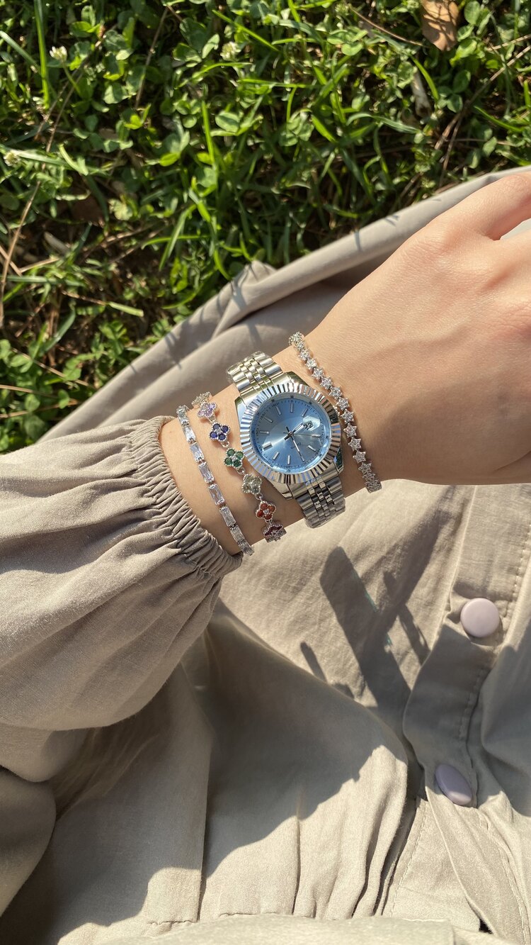 Rolex Seri Silver-Mavi Saat