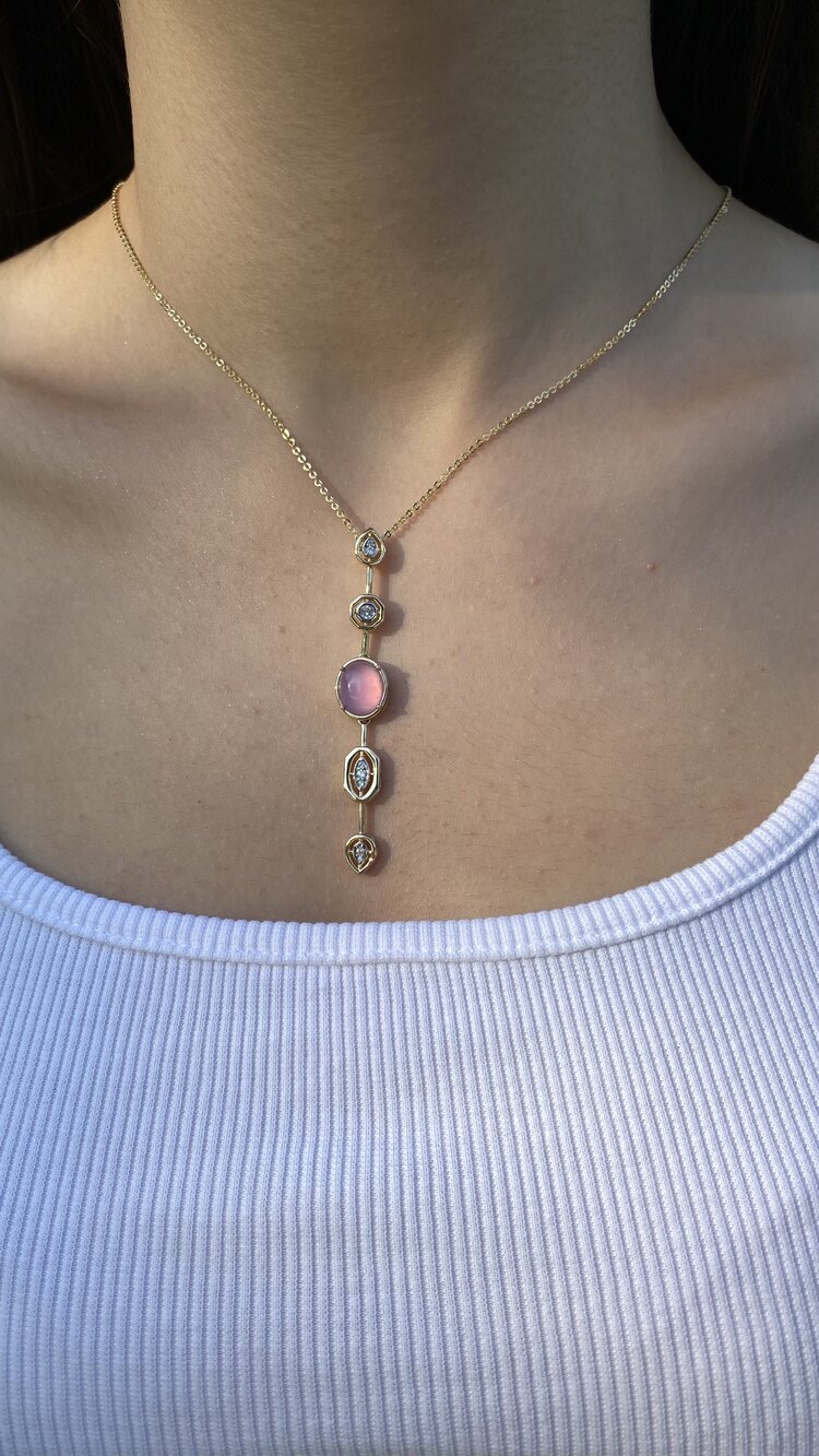 Elegant Serisi Elegant Pembe Kolye 
