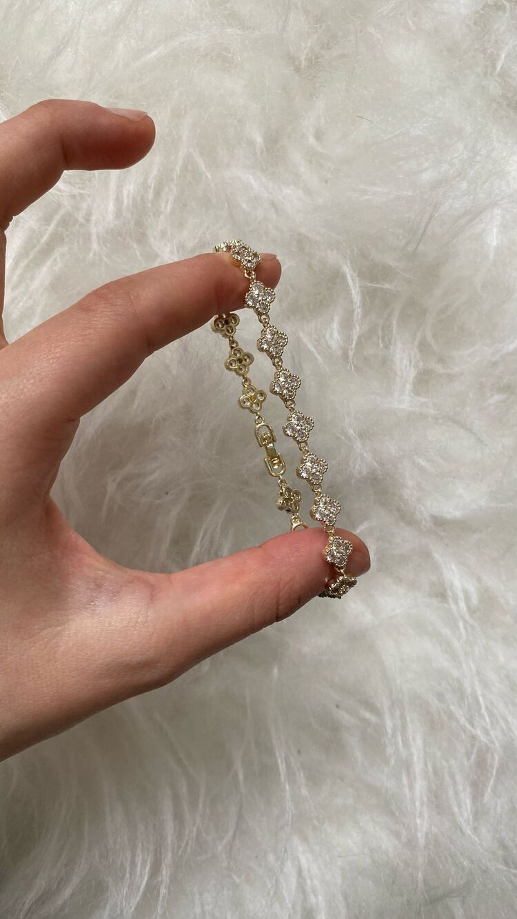 Elegant Yonca Bileklik Gold
