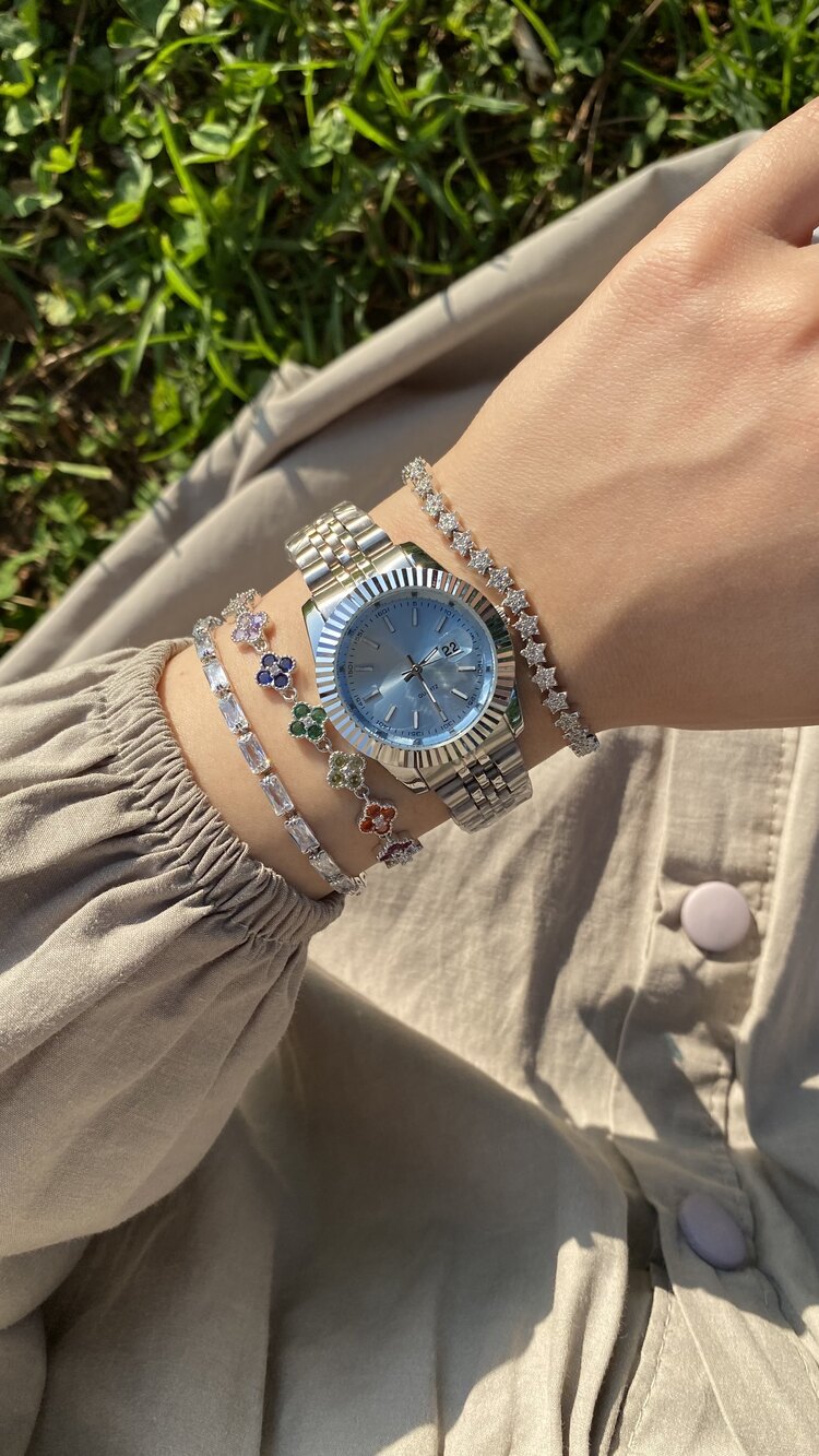 Rolex Seri Silver-Mavi Saat