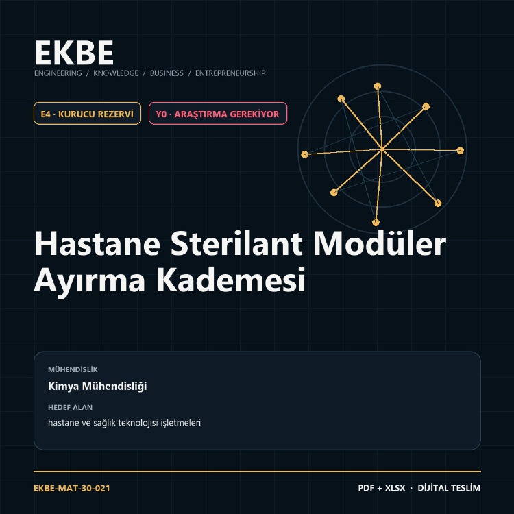 Hastane Sterilant Modüler Ayırma Kademesi
