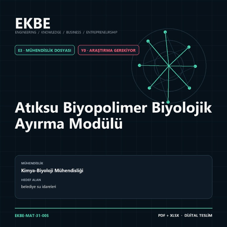 Atıksu Biyopolimer Biyolojik Ayırma Modülü