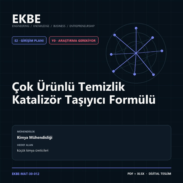 Çok Ürünlü Temizlik Katalizör Taşıyıcı Formülü
