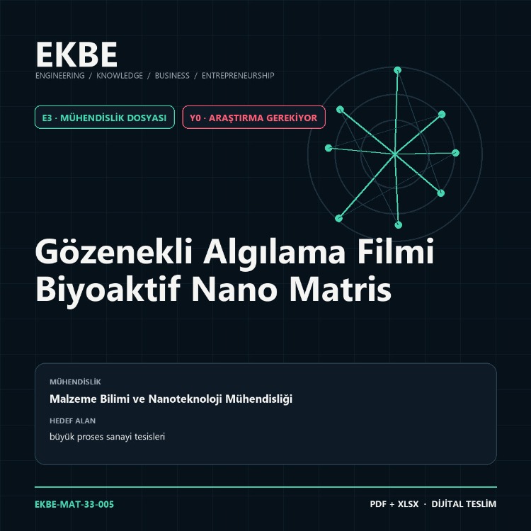 Gözenekli Algılama Filmi Biyoaktif Nano Matris