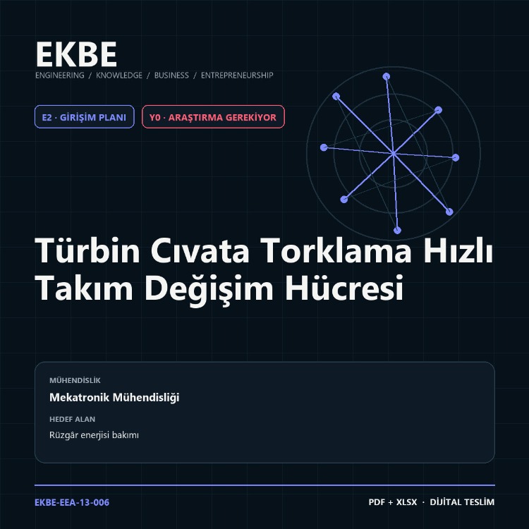 Türbin Cıvata Torklama Hızlı Takım Değişim Hücresi