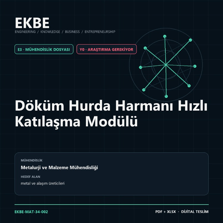 Döküm Hurda Harmanı Hızlı Katılaşma Modülü