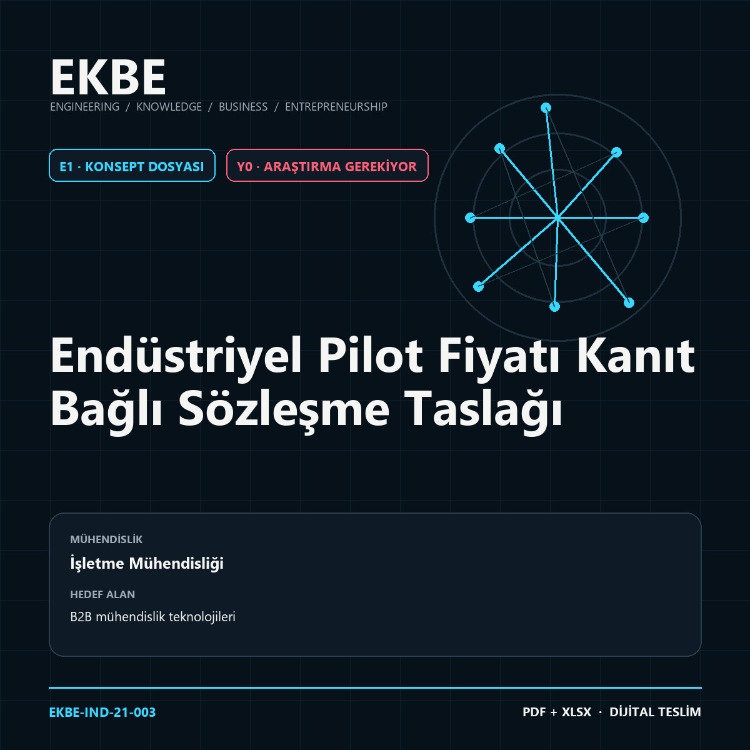 Endüstriyel Pilot Fiyatı Kanıt Bağlı Sözleşme Taslağı
