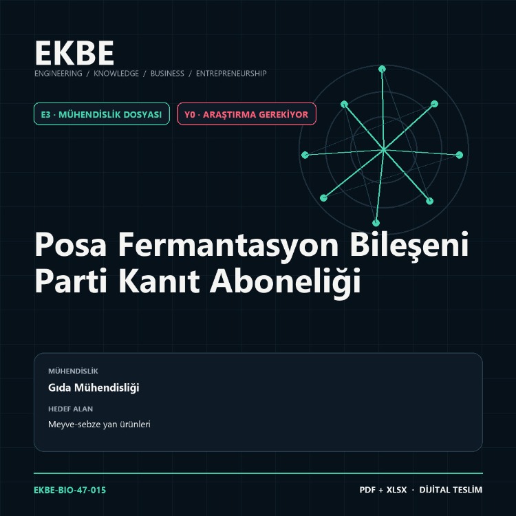 Posa Fermantasyon Bileşeni Parti Kanıt Aboneliği