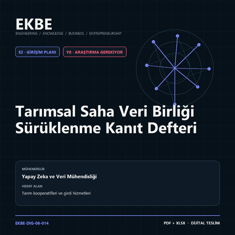 Tarımsal Saha Veri Birliği Sürüklenme Kanıt Defteri