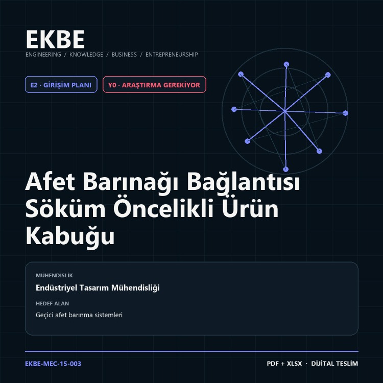 Afet Barınağı Bağlantısı Söküm Öncelikli Ürün Kabuğu