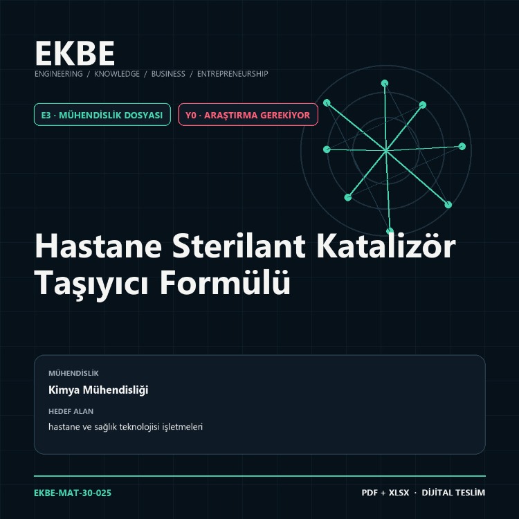 Hastane Sterilant Katalizör Taşıyıcı Formülü