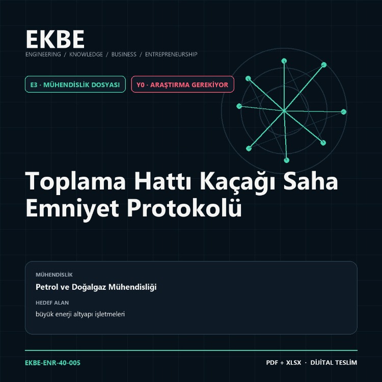 Toplama Hattı Kaçağı Saha Emniyet Protokolü