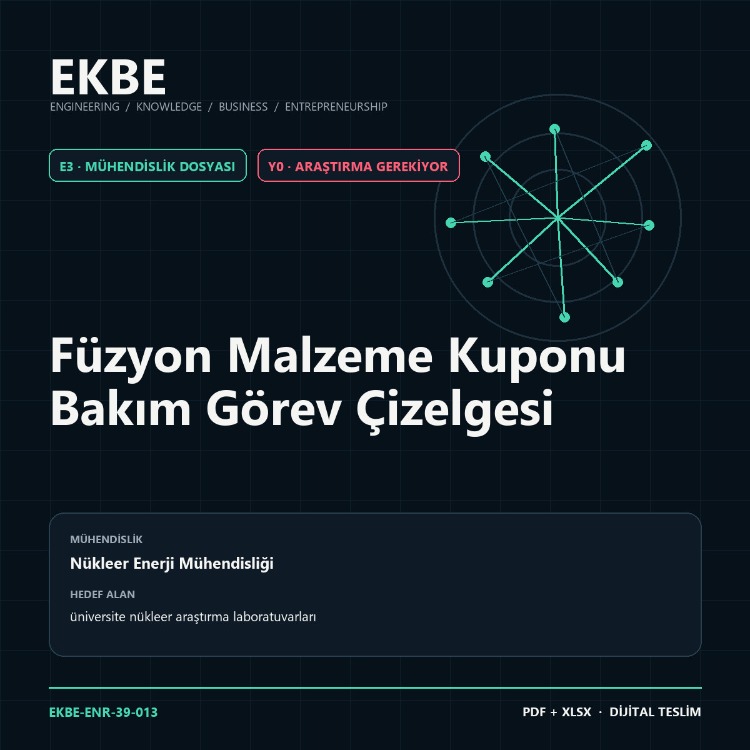 Füzyon Malzeme Kuponu Bakım Görev Çizelgesi