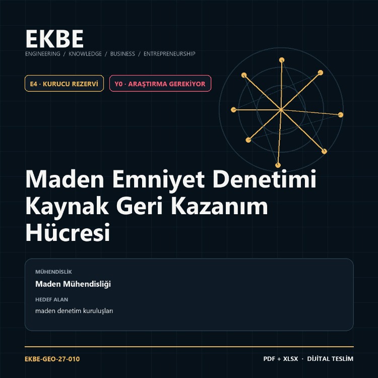 Maden Emniyet Denetimi Kaynak Geri Kazanım Hücresi