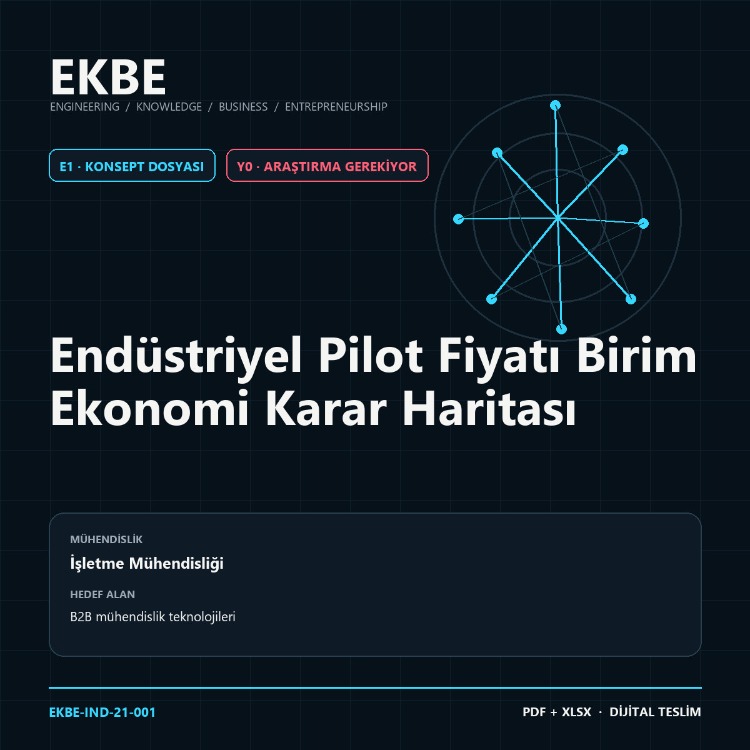 Endüstriyel Pilot Fiyatı Birim Ekonomi Karar Haritası
