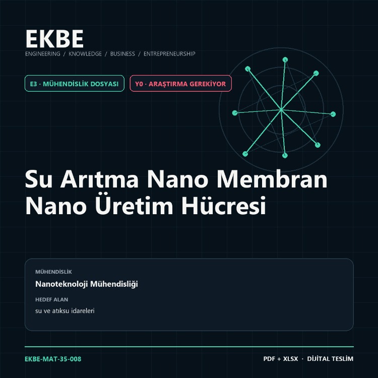Su Arıtma Nano Membran Nano Üretim Hücresi