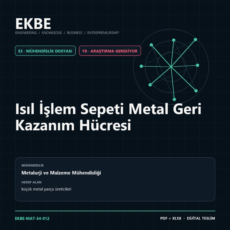 Isıl İşlem Sepeti Metal Geri Kazanım Hücresi