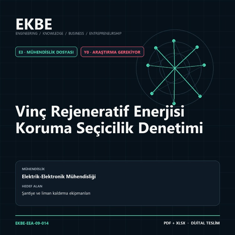 Vinç Rejeneratif Enerjisi Koruma Seçicilik Denetimi