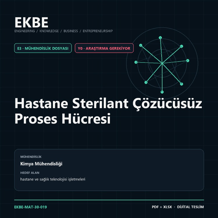 Hastane Sterilant Çözücüsüz Proses Hücresi