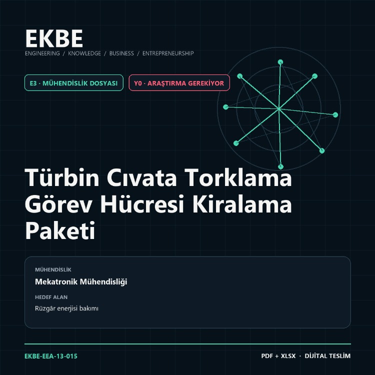 Türbin Cıvata Torklama Görev Hücresi Kiralama Paketi